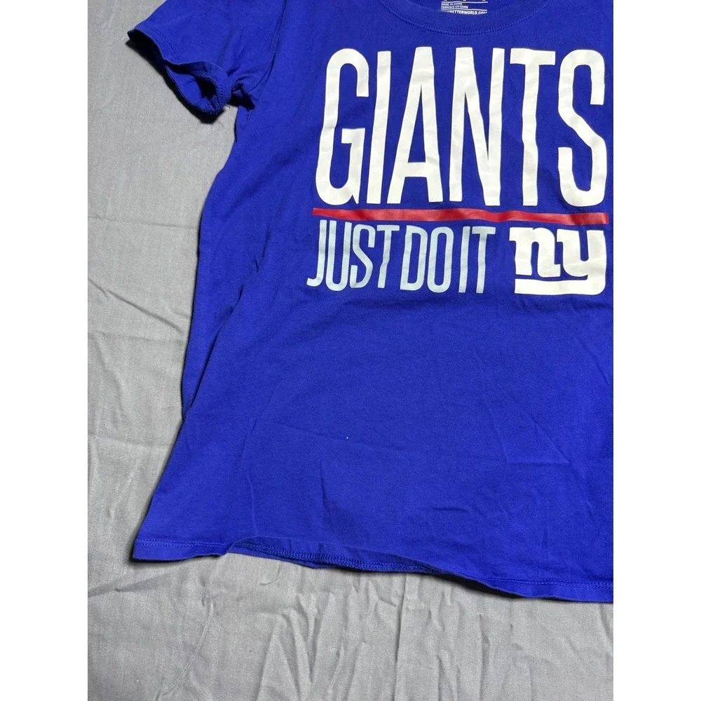 Nike T-Shirt Women Medium Blue Good NY Giants Just Do It Graphic Tee NFL